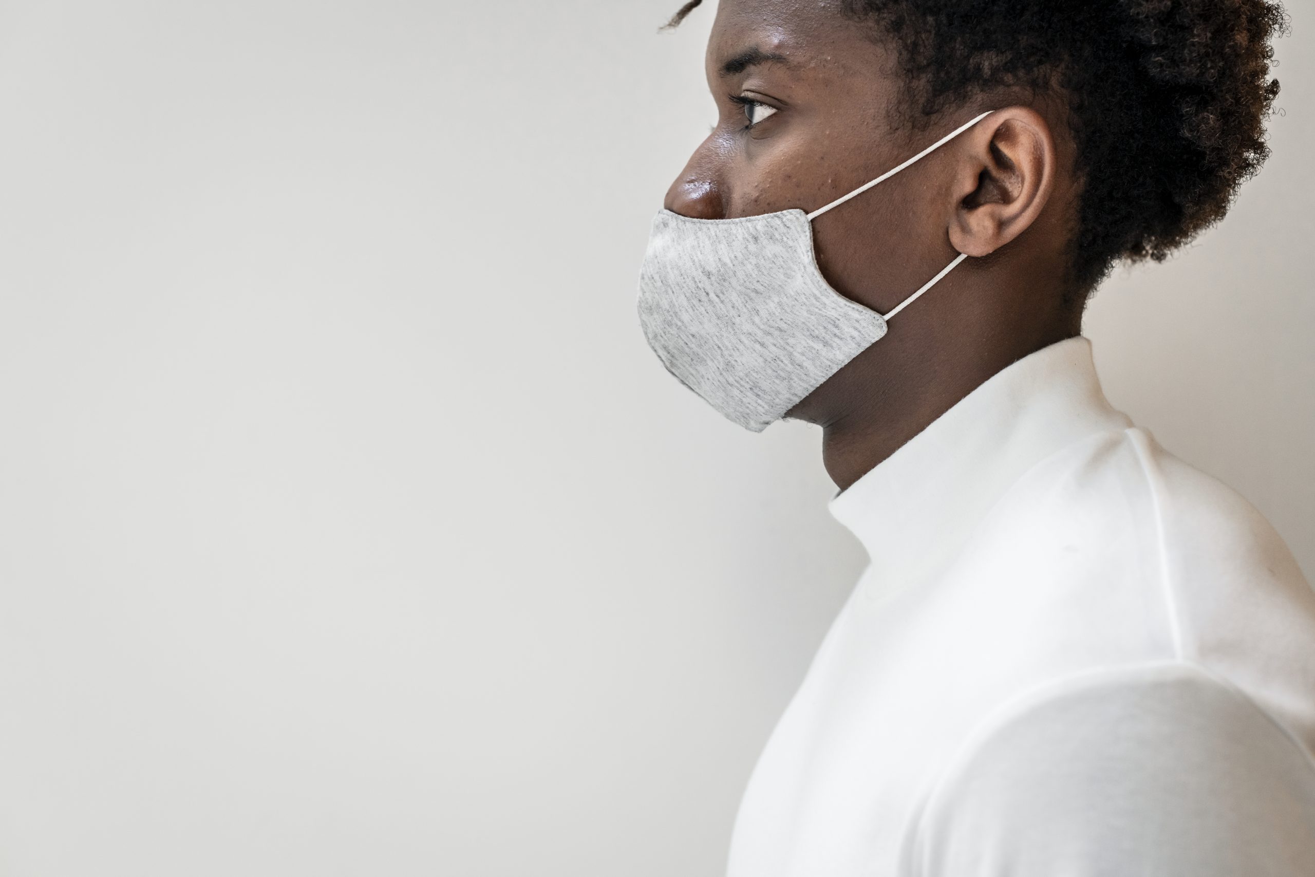 African American man wearing a face mask in the new normal